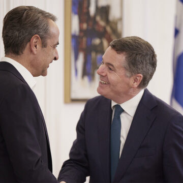 Συνάντηση του Κυριάκου Μητσοτάκη με τον πρόεδρο του Eurogroup