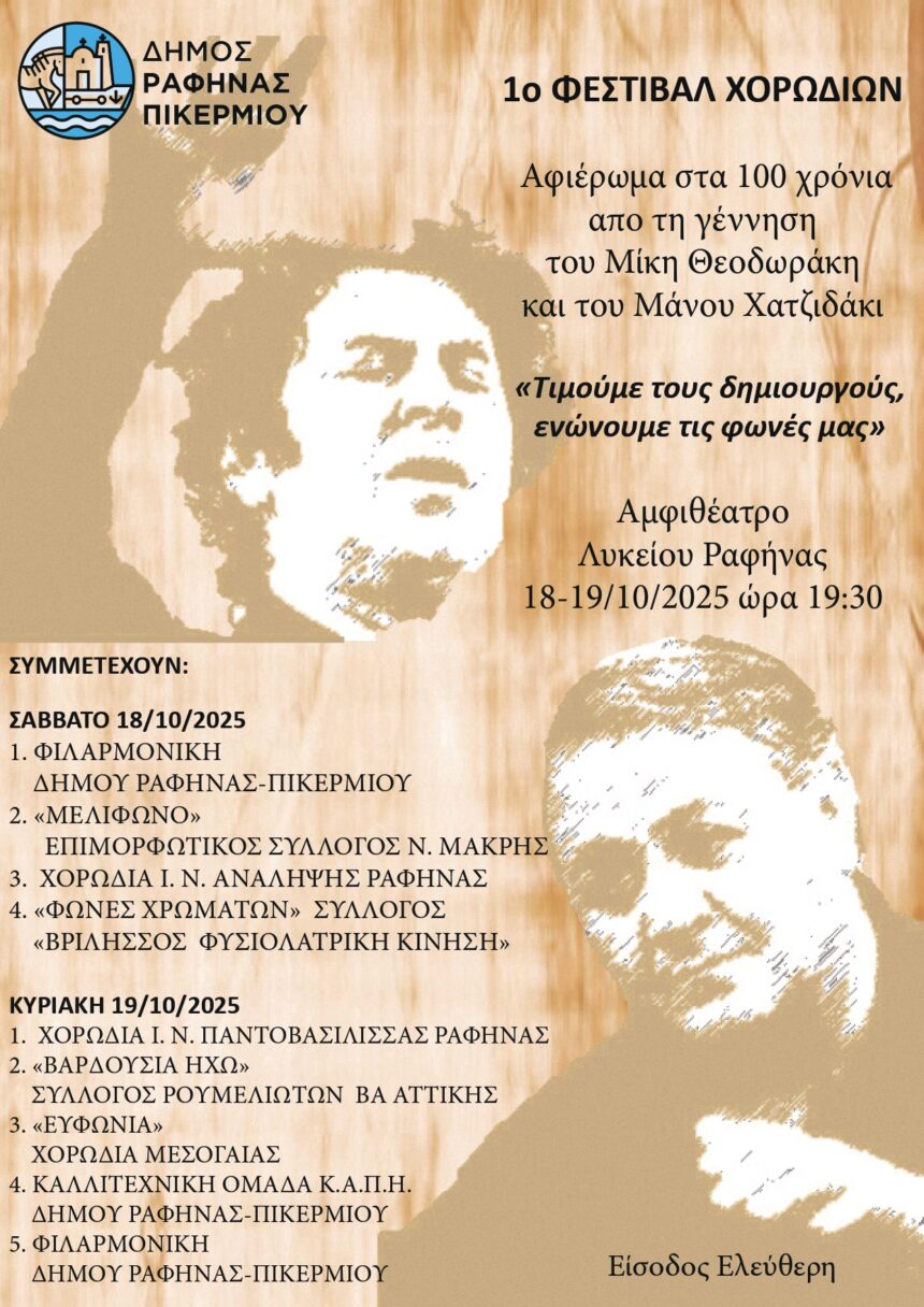 Αφιέρωμα στα 100 χρόνια από τη γέννηση του Μίκη Θεοδωράκη και του Μάνου Χατζιδάκι