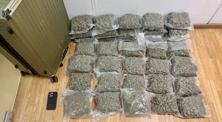 21χρονος προσπάθησε να περάσει 18 κιλά κάνναβης στη βαλίτσα του