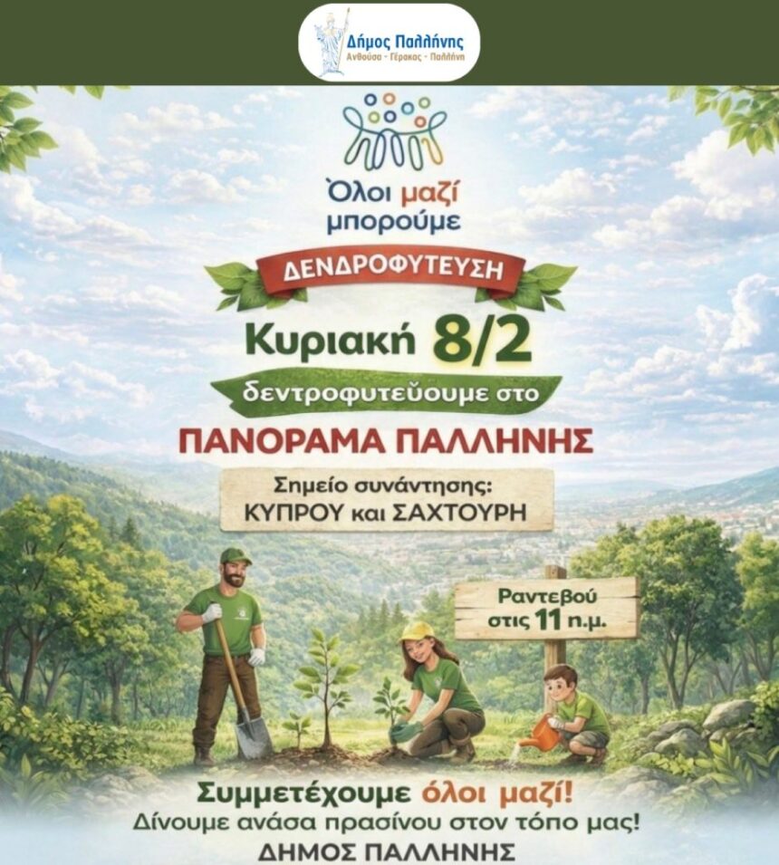 Δράση δεντροφύτευσης την Κυριακή 8 Φεβρουαρίου