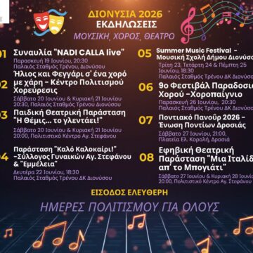 DIONYSOS_FESTIVAL DIONYSIA Ξεκινά σήμερα το Φεστιβάλ «Διονύσια 2026»