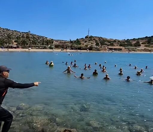 Υδρογυμναστική στην παραλία Λουμπάρδας