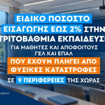 Ειδικό ποσοστό εισαγωγής στα ΑΕΙ για τους υποψηφίους 12 Δήμων της Αττικής