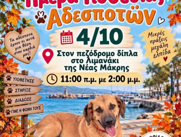 Ημέρα υιοθεσίας αδέσποτων κουταβιών στη Νέα Μάκρη