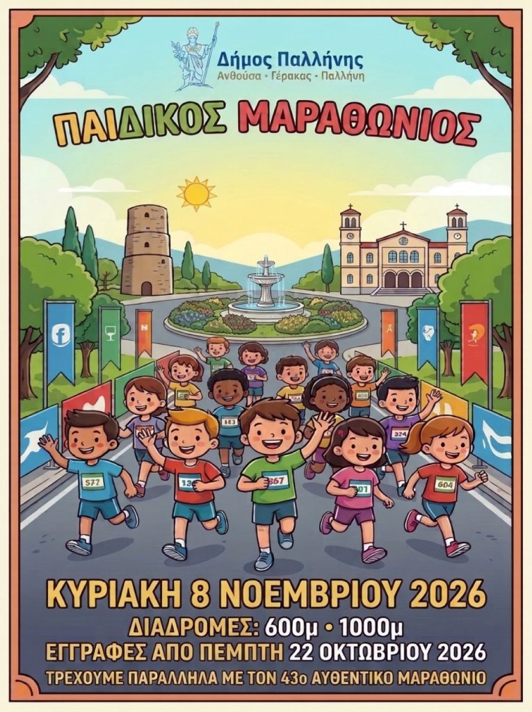 PALLHNH_PAIDIKOS MARATHONIOS Ξεκίνησαν οι εγγραφές για τον παιδικό αγώνα δρόμου του 43ου Αυθεντικού Μαραθωνίου Αθηνών